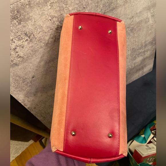 Stunning Vintage Philosophy By Alberta Ferretti Pink Leather & Suede Handbag - Picture 11 of 11